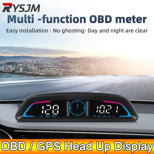 AD G3 / B3 Head up Display OBD2 GPS Smart Car HUD Digital Speedometer Security Alarm RPM Water Temperature Tachometer Clock